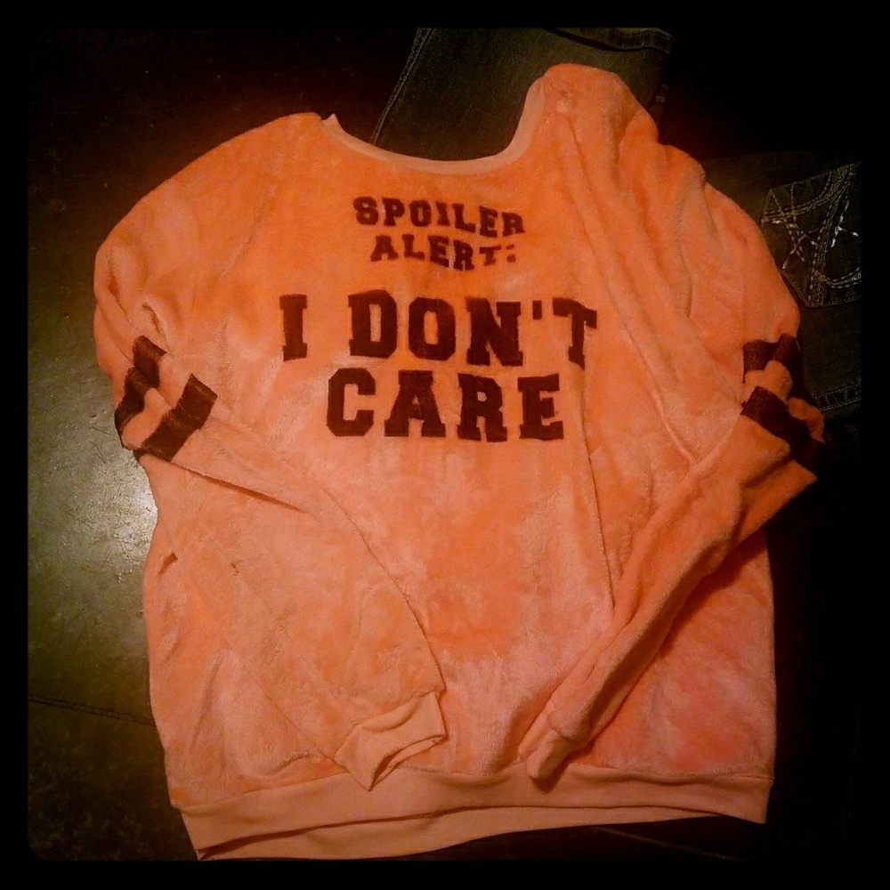 Bright Orange I don't care sweatshirt mex